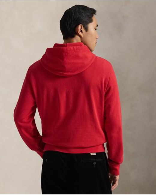 Polo Ralph Lauren Red Loopback Fleece Hoodie for men