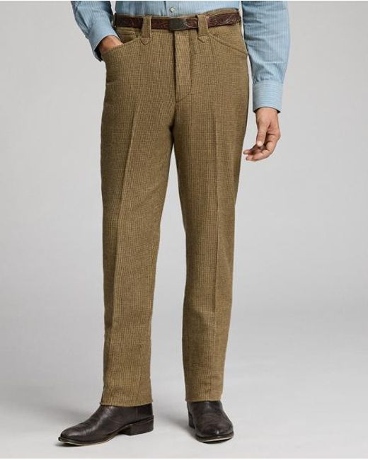Ralph Lauren Gray Slim Fit Tweed Western Trouser for men