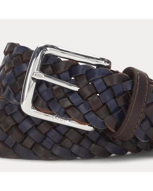 Polo Ralph Lauren Blue Braided Leather Belt for men
