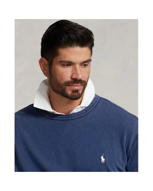 Ralph Lauren Blue Spa Terry Sweatshirt for men