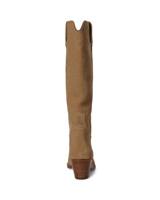Ralph Lauren Brown Harpher Suede Tall Boot