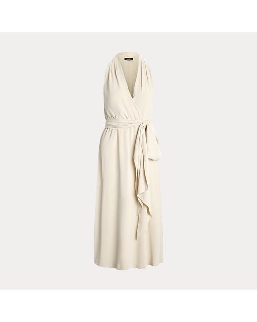 Robe De Cocktail Dos Nu En Georgette Ralph Lauren en coloris Natural