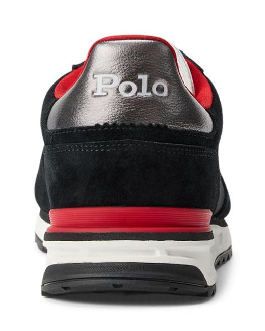 Polo Ralph Lauren Black Varick Suede & Oxford Trainer for men