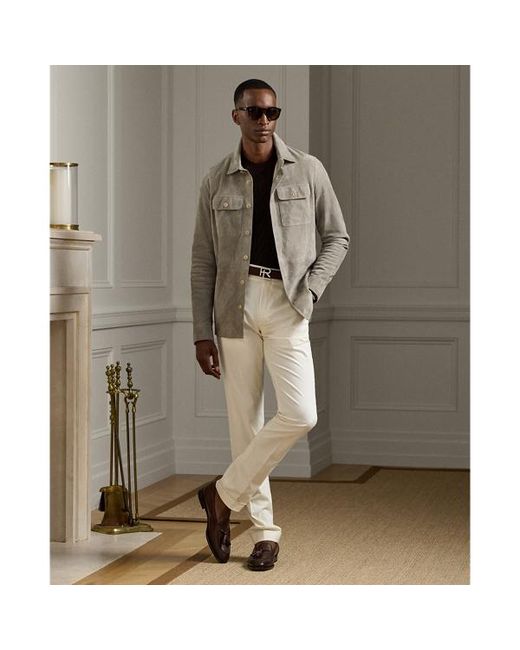 Ralph Lauren Gray Ralph Lauren Calloway Suede Shirt Jacket for men