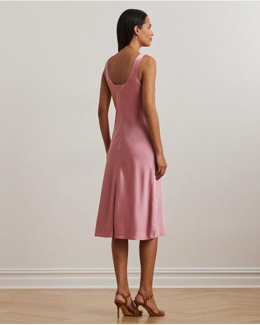 Ralph Lauren Pink Charmeuse Sleeveless Cocktail Dress