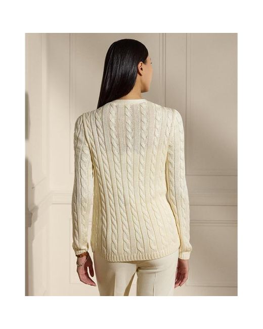 Ralph Lauren Natural Ralph Lauren Cable-knit Silk Cardigan Sweater