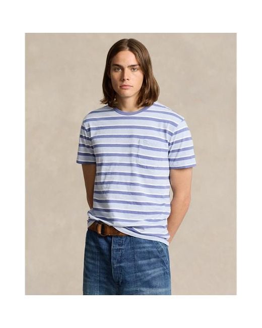 Polo Ralph Lauren Blue Standard Fit Striped Jersey T-shirt for men
