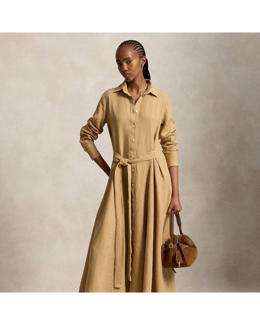 Polo Ralph Lauren Natural Self-Tie Linen Shirtdress