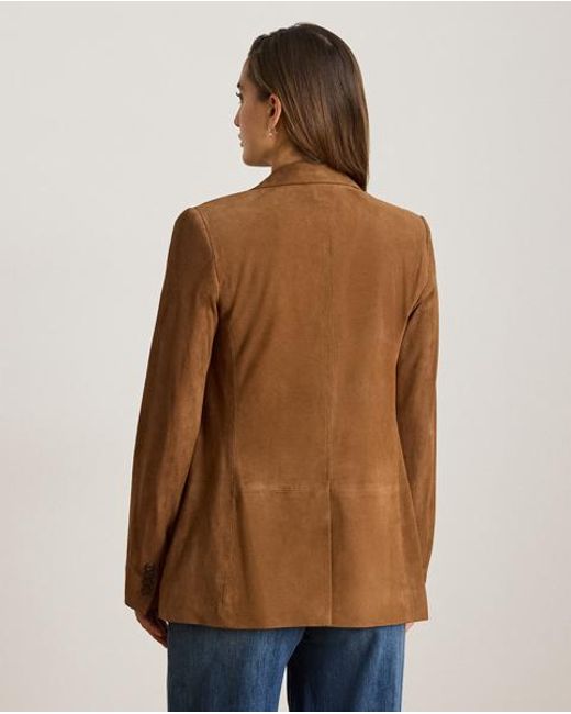 Ralph Lauren Brown Goat-Suede Blazer
