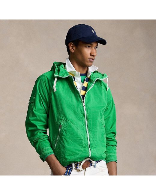 Polo Ralph Lauren Green Garment-dyed Twill Hooded Jacket for men