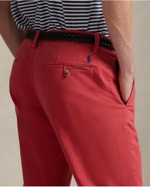 Polo Ralph Lauren Red Bedford Stretch Straight Fit Trouser for men