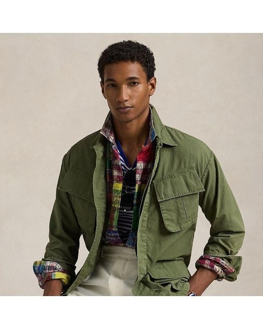 Polo Ralph Lauren Green Ripstop Utility Overshirt for men
