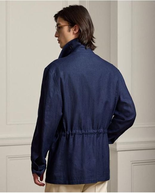 Ralph Lauren Blue Ripley Linen-Blend Four-Pocket Jacket for men