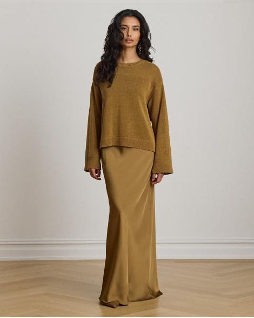 Ralph Lauren Brown Cotton-Blend Crewneck Jumper