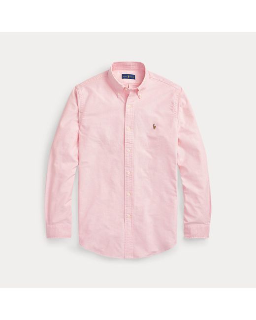Polo Ralph Lauren Pink Custom Fit Oxford Shirt for men