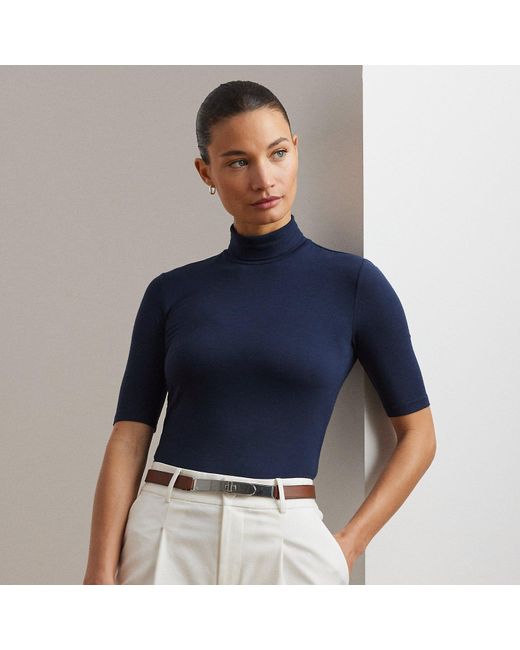 Ralph Lauren Blue Ralph Lauren Jersey Turtleneck Top