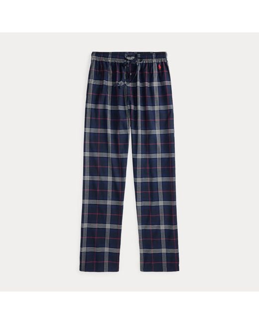 Ralph Lauren Blue Plaid Flannel Pajama Pant for men