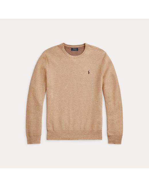 Polo Ralph Lauren Natural Mesh-Knit Cotton Crewneck Sweater for men