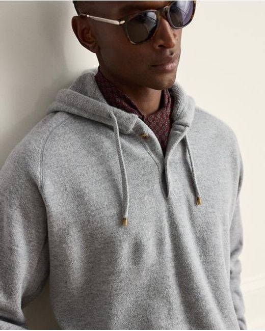 Ralph Lauren Gray Relaxed Fit Wool-Cashmere Terry Hoodie for men