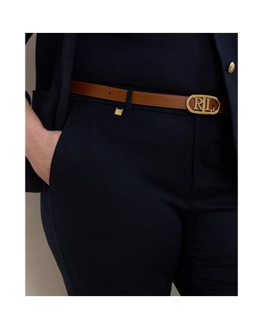 Ralph Lauren Blue Double-faced Stretch Cotton Trouser