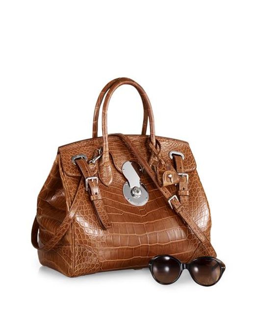 Ralph Lauren Brown Ricky 33 Alligator Bag