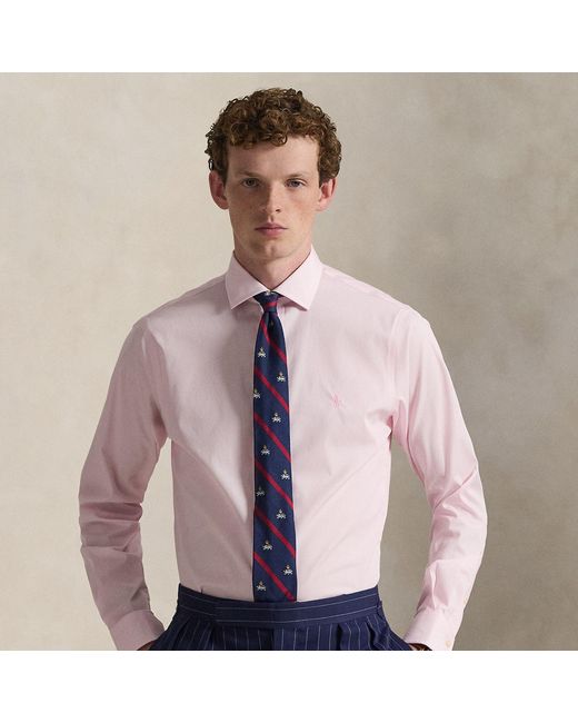 Polo Ralph Lauren Pink Custom Fit Striped Poplin Shirt for men