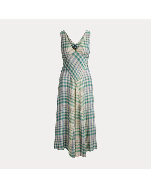 Abito smanicato a pannelli scozzese di Polo Ralph Lauren in Green