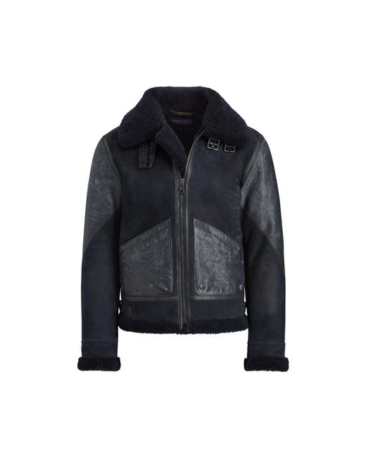 Purple label sales shearling aviator jacket