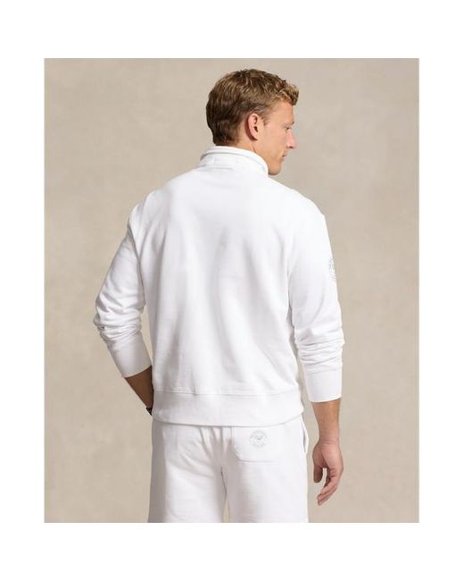 Polo Ralph Lauren Fleece Wimbledon Sweatshirt Met Kraag in het White voor heren