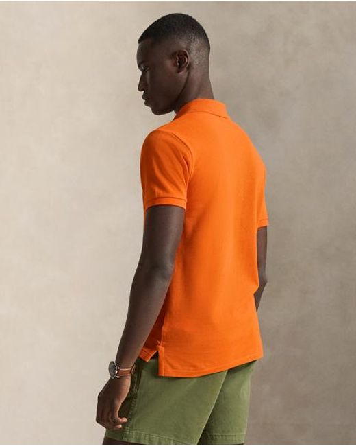 Polo Ralph Lauren Red Slim Fit Mesh Polo Shirt for men