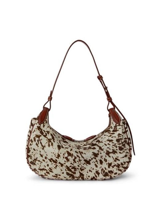 Polo Ralph Lauren Brown Polo Play Haircalf Shoulder Bag