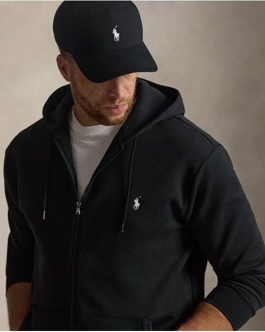 Ralph Lauren Black Double-Knit Full-Zip Hoodie for men