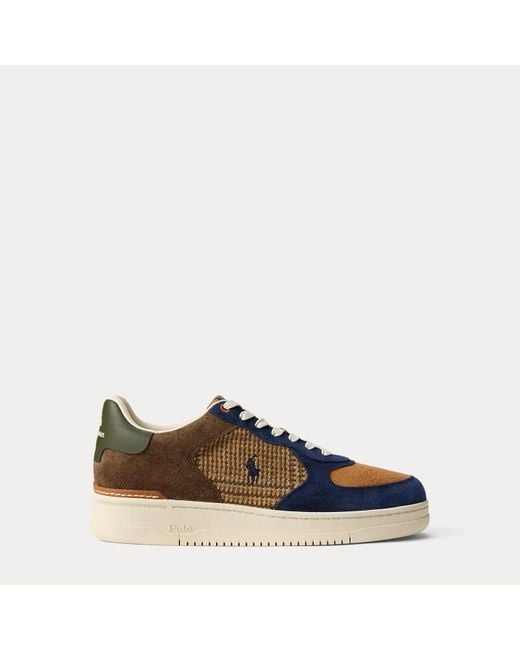 Polo Ralph Lauren Blue Masters Court Suede & Tweed Trainer for men