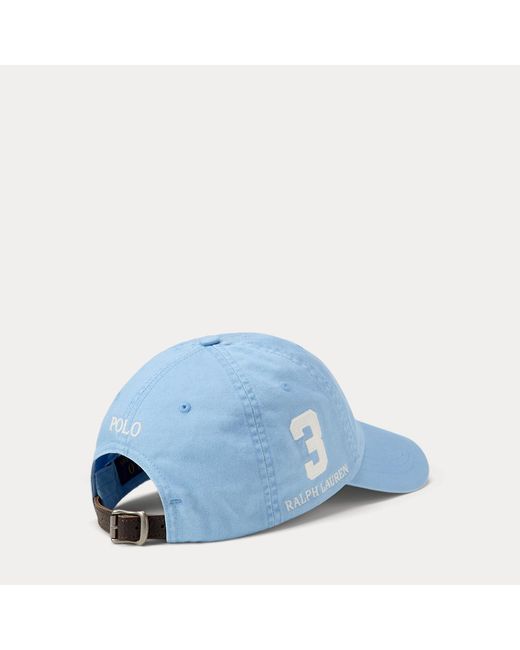 Ralph Lauren Blue Big Pony Twill Ball Cap for men