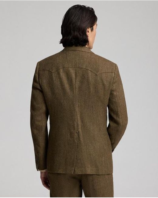 RRL Green Linen-Wool Western Jacket for men