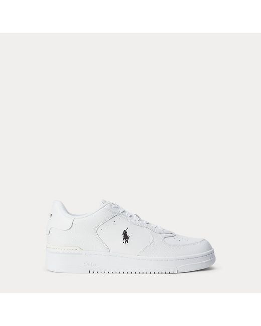 Ralph Lauren White Masters Court Leather Trainer for men