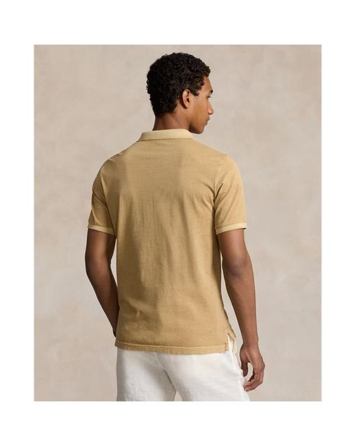 Polo Ralph Lauren Classic Fit Garengeverfd Polo-shirt in het Natural voor heren