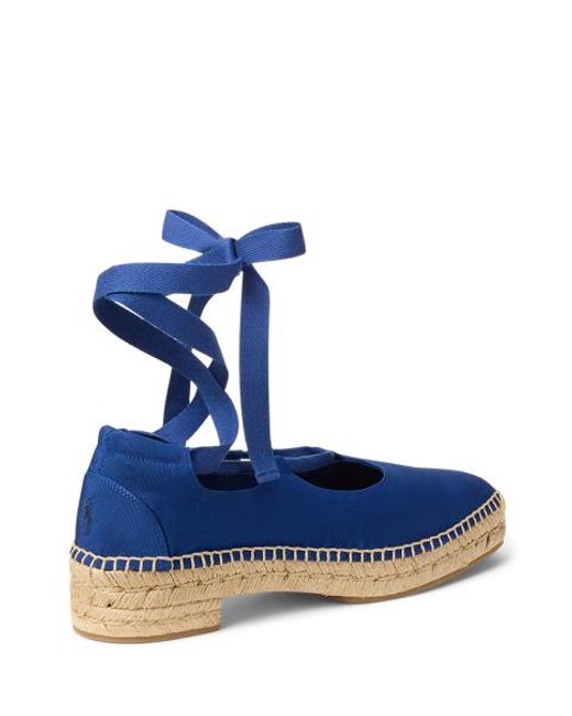 Polo Ralph Lauren Blue Grosgrain Lace-Up Espadrille