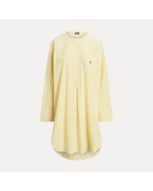 Polo Ralph Lauren Green Striped Poplin Sleep Shirt