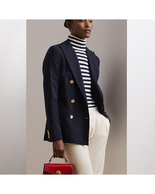 Bauletto Farrah piccolo in vernice di Ralph Lauren in Blue