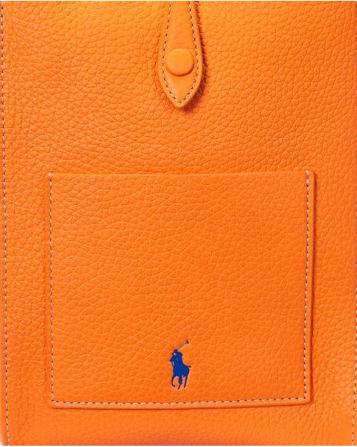 Polo Ralph Lauren Orange Polo Play Leather Pocket Crossbody
