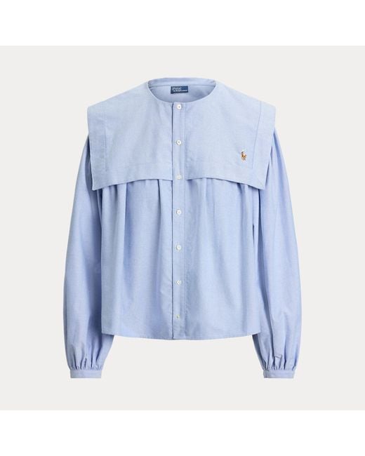 Polo Ralph Lauren Blue Bib Cotton Oxford Shirt