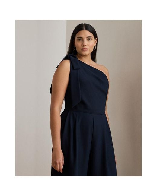 ralph lauren crepe one shoulder dress Ralph Lauren Crepe One Shoulder Pleated Ruffle A-Line Gown Maxi Dress 8 NEW $260