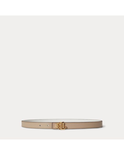 Ralph Lauren Natural Logo Reversible Leather Skinny Belt
