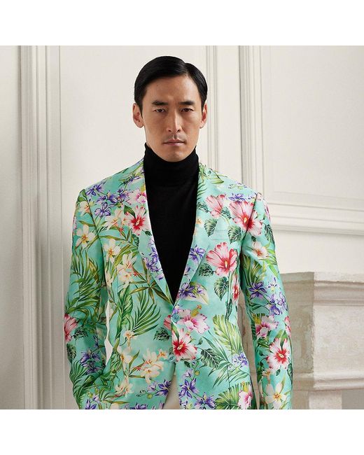 Ralph Lauren Purple Label Green Ralph Lauren Kent Hand-tailored Botanical Silk Jacket for men