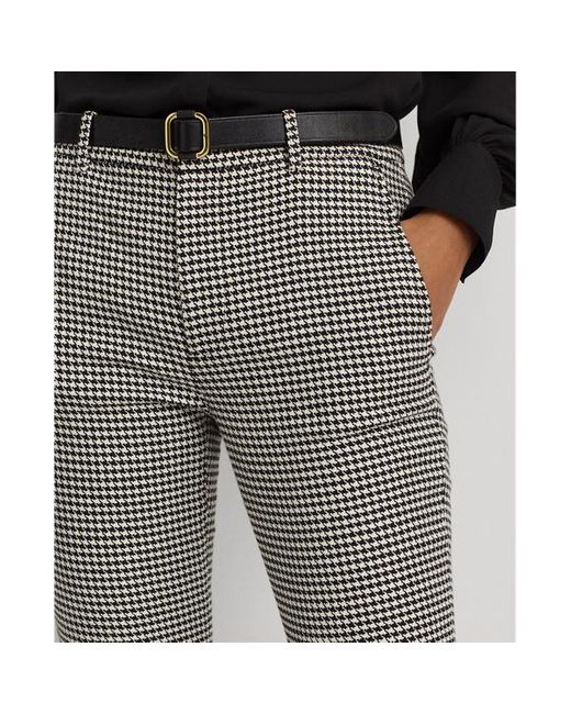 Pantaloni pied-de-poule taglio corto di Lauren by Ralph Lauren in Gray