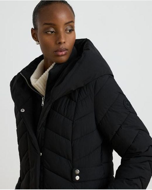 Ralph Lauren Black Quilted Hooded Funnelneck Jacket