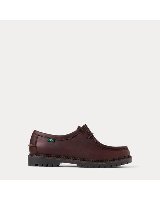 Polo Ralph Lauren Brown Jett Lug-Sole Leather Moc-Toe Shoe for men