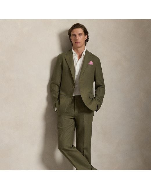Polo Ralph Lauren Green Linen Suit Trousers for men