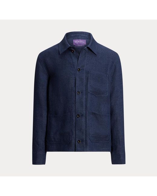 Ralph Lauren Purple Label Blue Burnham Hand-tailored Linen-silk Jacket for men
